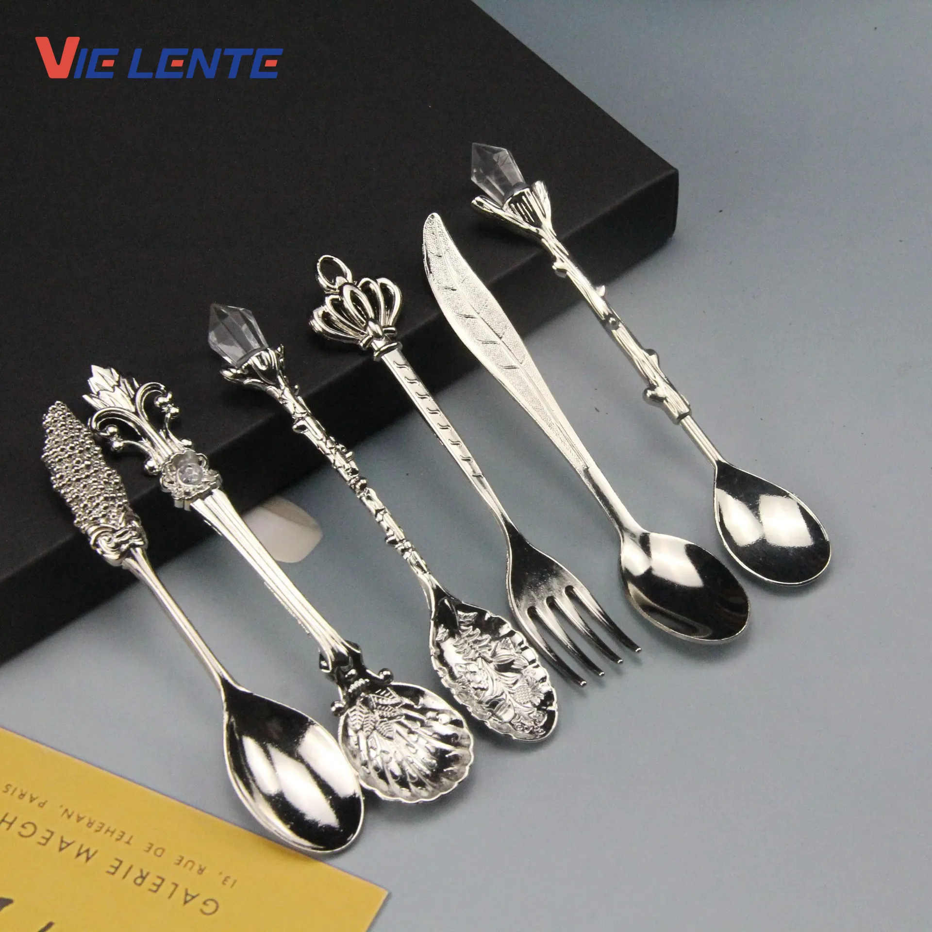 Vintage Collectible Spoons - 6-częściowy zestaw Łyżka do lodów Łyżka