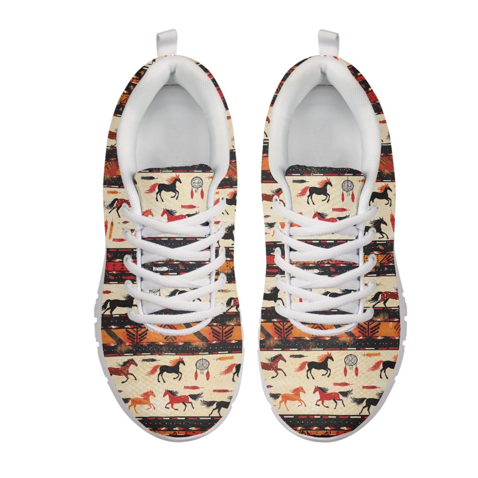 Vintage Collectible Shoes - Kolorowe sneakersy damskie z siateczkową podeszwą