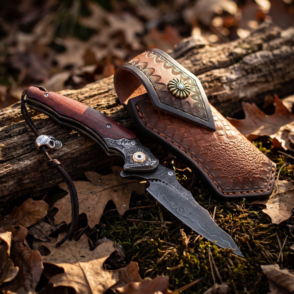 Vintage Collectible Knives - Nóż składany vintage z grawerowanym wzorem